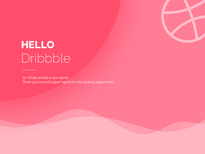 Hello Dribbblee circle dribbble friend hello pink