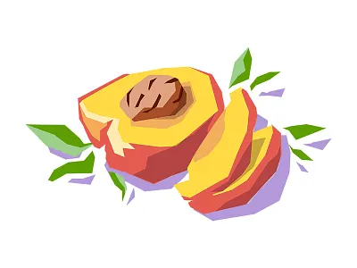 Peach - Fruit Series No. 9 design food fruit graphics illustration painting peach peaches