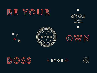 Be Your Own Boss badge boss boss lady brand branding byob identity jennifer fitta logos marks seal