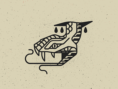 B E W A R E O F S N A K E S flat illustration line snake tattoo