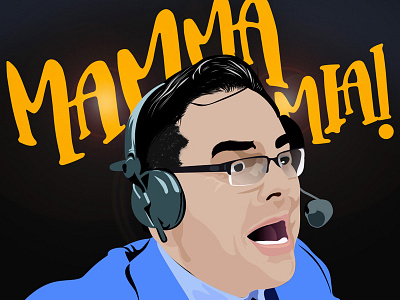 Mauro Ranallo adobeillustrator bipolarrocknroller illustrator mauroranallo nxt vector vectorportrait wwe