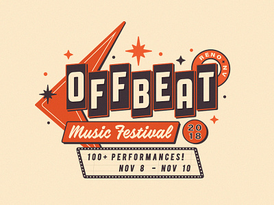 Off Beat Music Festival campaign festival identity logo motel music nevada reno retro stars