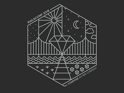 Compose RailsConf T-Shirt Design bridge compose conference gem geometric line pittsburgh railroad rails ruby shirt t shirt