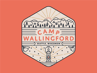Camp Wallingford badge camp camping lantern mountains poppy seattle wallingford