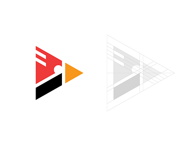 cardinal / media / play / logo design animal bird bird icon bird logo bird music cardinal construction geometric geometric logo guides icon media music play record recording sound symbol video
