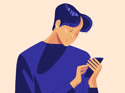 guy with phone character digitalillustration illustration ipad ipadpro painting pro procreate sketch