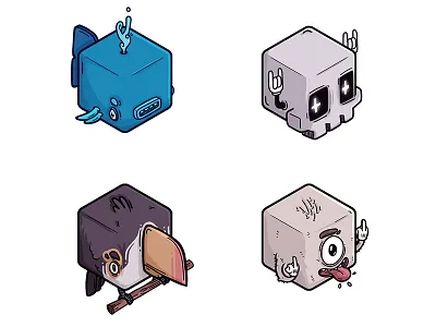 Cube Icons - Misc 3 app character design funny game icon illustration interactive interface isometric vector