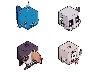 Cube Icons - Misc 3 app character design funny game icon illustration interactive interface isometric vector