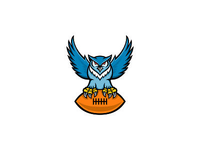 Great Horned Owl American Football Mascot american football american football ball football great horned owl gridiron hoot owl mascot owl tiger owl