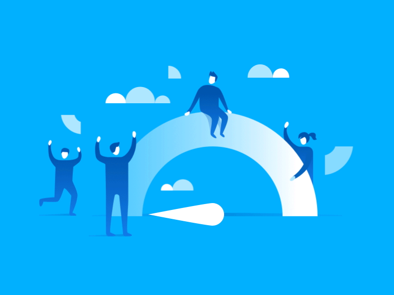 Your credit scoring animation bank blue cloud credit scoring economic finance flat people
