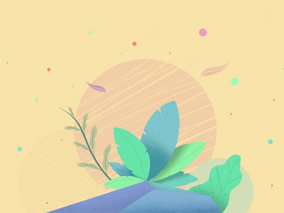 Keep Growing flower illustration pastel procreate rock