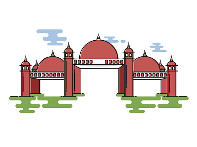 District Gate, Tangail illustration lineart structure vector