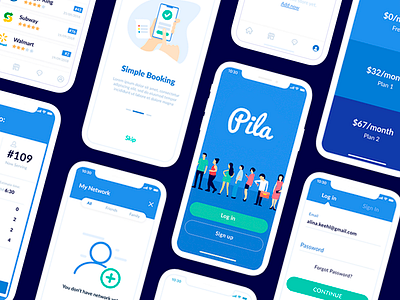 Pila. IOS App screens. ios mobile app ui ux