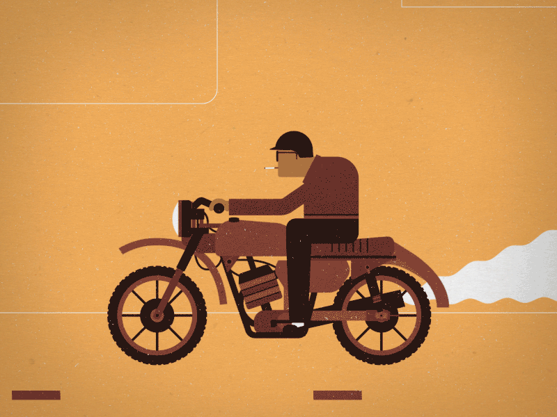 'Biker Boss' animation loop motorbike vector vietnam