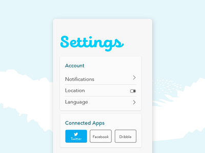 Settings 007 dailyui007 settings