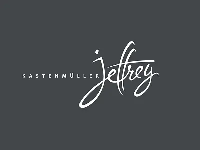 Jeffrey K. design freehand handwritten lettering logo sign unique vector