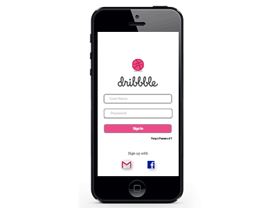 Dribble Login Page branding creative dribble graphicdesign interaction login screen photoshop ui uidesign