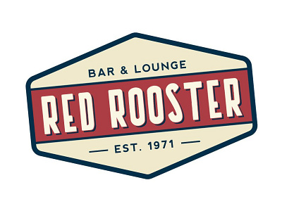 Red Rooster bar logo restaurant retro