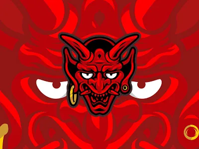 Kabuki character devil face japan kabuki mascot