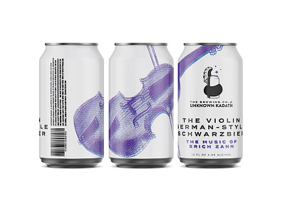 The Violin, the Music of Erich Zann German-Style Schwarzbier beer beverage branding brewery design lovecraft packaging violin