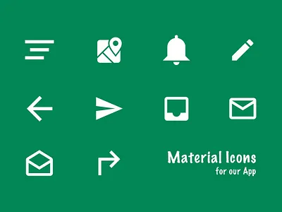 Mt Icons for our App V1 app design elements google green icons illustration material minimal sleek
