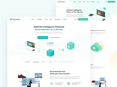 Recombee Webdesign Case Study ai artificial design icon illustration intelligence recommendations recommender service startup web webdesign