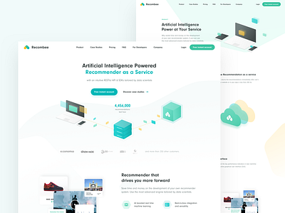 Recombee Webdesign Case Study ai artificial design icon illustration intelligence recommendations recommender service startup web webdesign