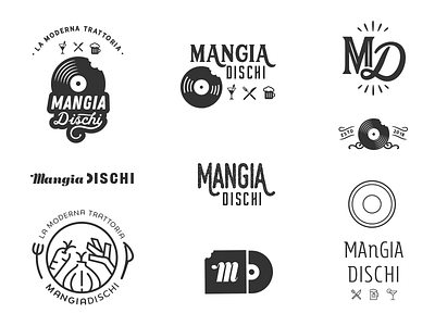 MangiaDischi Logo logo logodesign modern restaurant vintage vinyl