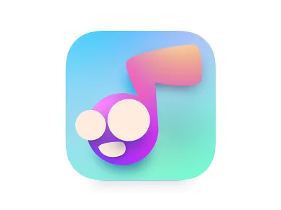 FaceMusic app icon app bright face icon logo music note