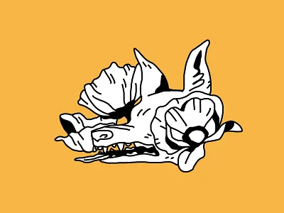 poppies animal design flower illustration nature poppy tattoo wolf
