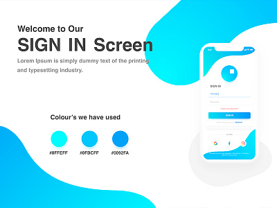 SIGN IN SCREEN app blue iphonex login signin ui
