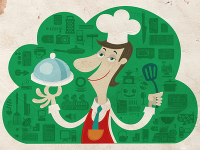 Cook character cook illustration it vector