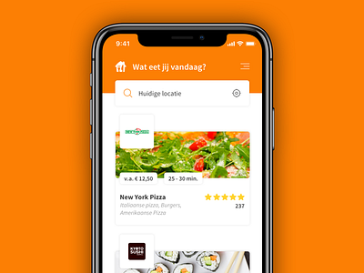 🍴Thuisbezorgd App Redesign apps design food ios app iphone x take away takeaway thuisbezorgd ui ux