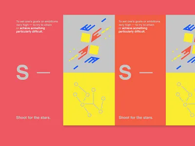 Shoot for the stars abstract color constellation fun layout moden shapes stars type unexpected