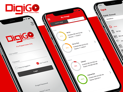 DigiGo app digigo app mobile telecom company ui ux