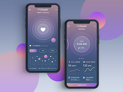 Fit coach app design activity coach figma fit fitness fitness app heart mobile app mobile design running sport ui