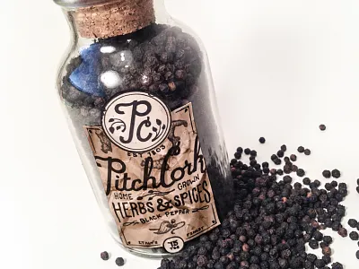 Pitchcork Distressed Label distressed hand lettering herb label paper pepper spices