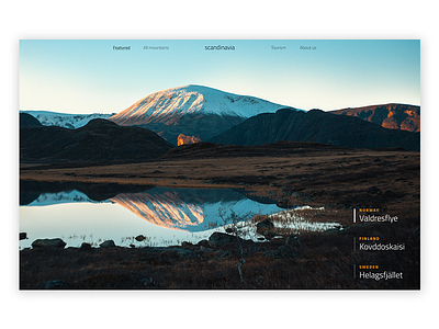 Scandinavian Mountains (9/15) animation image landing page mountains parallax scrolling transitions website weeklyuichallenge