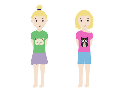 Nenas character drawing girls illustration twins