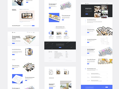 Archilogic rebrand 3d interior iso landing pages product web