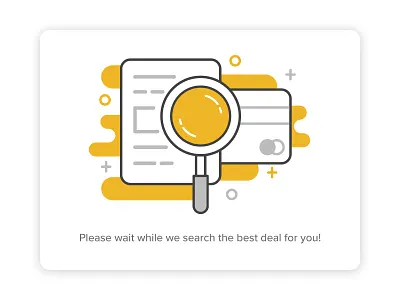 Search Loading Screen card credit card icons illustration loading screen loans minimal search yellow