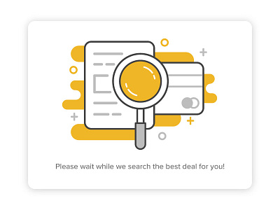 Search Loading Screen card credit card icons illustration loading screen loans minimal search yellow