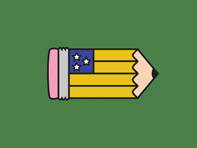 Hand of the Free america american flag art design pencil