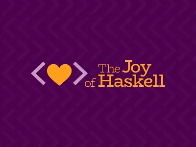 The Joy of Haskell bracket brand code haskell heart identity joy logo logotype