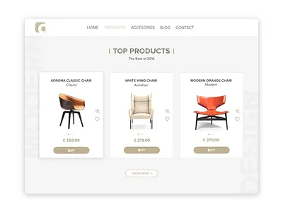 Top Products Page design interface light line motion products site top web