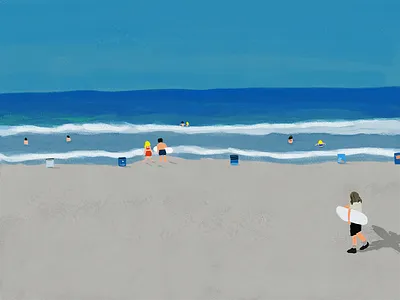 Summer California beach branding illustration landscape