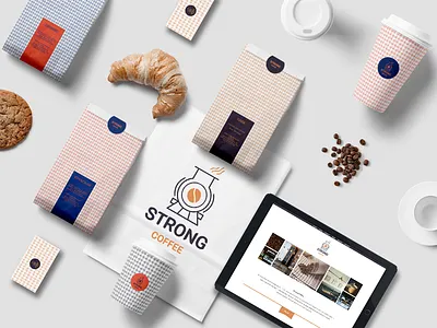 Strong Coffee branding coffee identity logo logotype minimal packaging pattern store