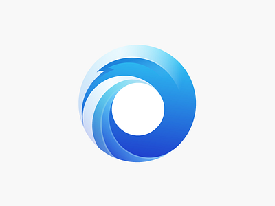 Waves blue icon illustrator logo symbol waves