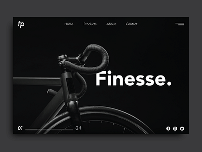 Finesse bicycle black desktop illustrator landingpage minimalism modern photoshop ui uidesign ux uxdesign