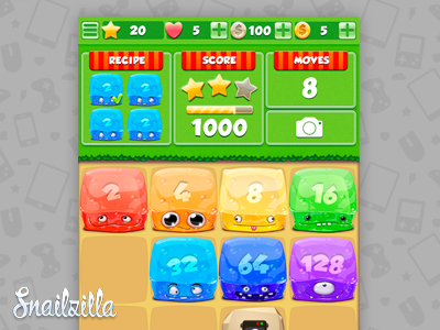 2048 like game art character game ios ui ux